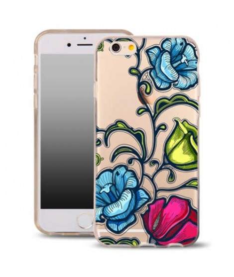 Coque gel FLOWERS pour iPhone 5, 5S et SE