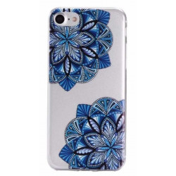 Coque GEL FLOWERS BLEUE pour iPhone 7