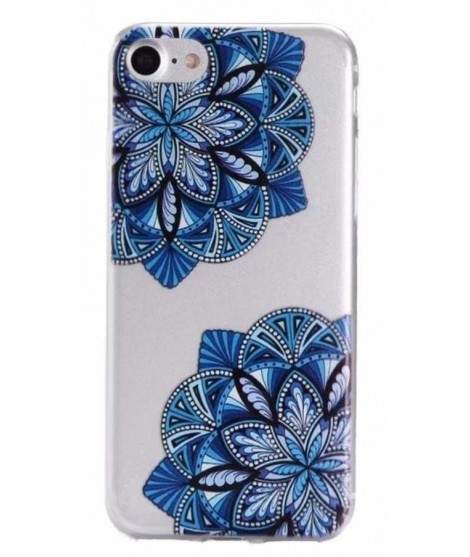 Coque GEL FLOWERS BLEUE pour iPhone 7