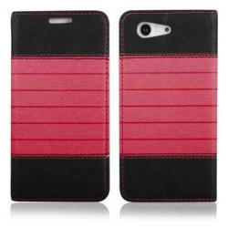 Etui cuir portefeuille rose magnetic pour iPhone 5 et 5S