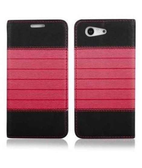 Etui cuir portefeuille rose magnetic pour iPhone 5 et 5S