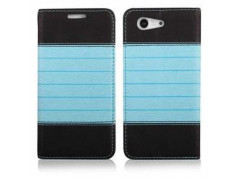 Etui cuir portefeuille bleu magnetic Samsung S6