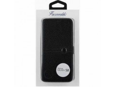 Etui cuir original noir FACONNABLE pour SAMSUNG S8