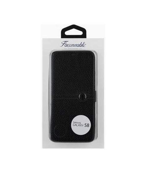 Etui cuir original noir FACONNABLE pour SAMSUNG S8