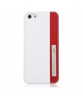 Coque cuir original blanche et rouge  ASTON MARTIN pour iPhone 5 et 5S