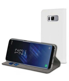 Etui Galaxy S8 plus book type blanc en cuir