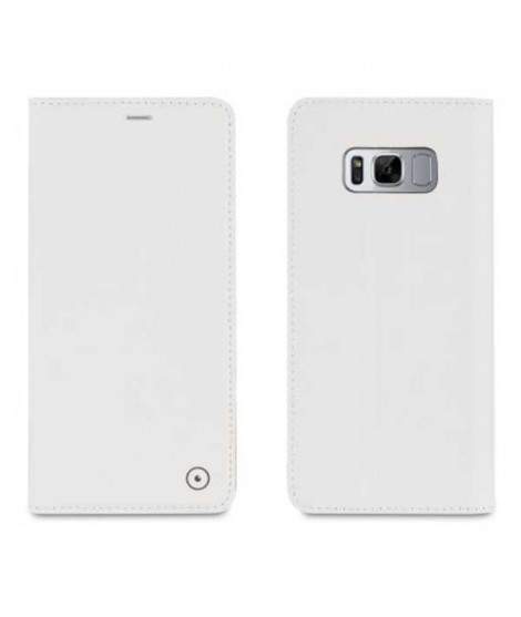 Etui Galaxy S8 plus book type blanc en cuir