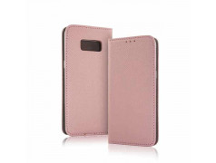 Etui Galaxy S8 book type rose en cuir