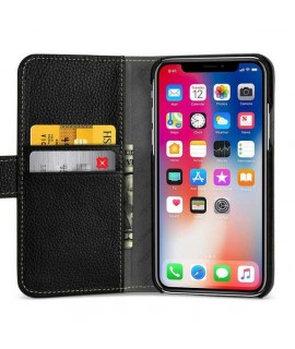 Etui cuir noir portefeuille iPhone X/XS