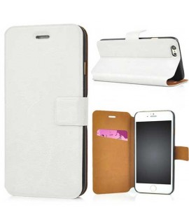 Etui cuir portefeuille blanc pour iPhone 8