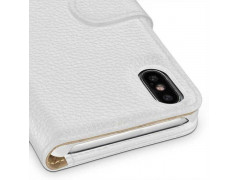 Etui cuir portefeuille blanc pour iPhone X/XS