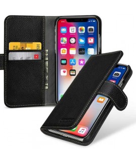 Etui cuir noir portefeuille iPhone X/XS