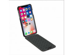 Etui cuir noir clapet pour iPhone X