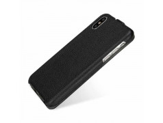 Etui cuir noir clapet pour iPhone X