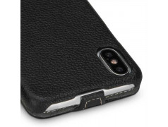 Etui cuir noir clapet pour iPhone X