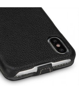 Etui cuir noir clapet pour iPhone X