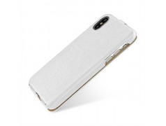 Etui cuir blanc clapet pour iPhone X