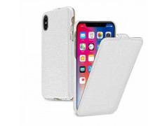 Etui cuir blanc clapet pour iPhone X