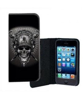 ETUI CUIR SKULL BLACK IPHONE 8