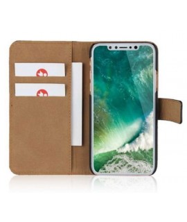 Etui cuir rouge portefeuille iPhone X