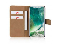 Etui cuir bleu portefeuille iPhone X