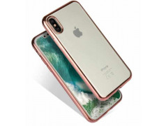 Coque CRYSTAL DELUXE ROSE OR  souple pour iPhone X/XS