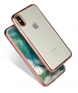 Coque CRYSTAL DELUXE ROSE OR  souple pour iPhone X/XS