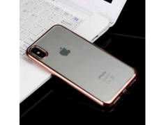 Coque CRYSTAL DELUXE ROSE OR  souple pour iPhone X/XS