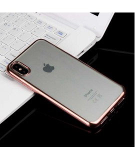 Coque CRYSTAL DELUXE ROSE OR  souple pour iPhone X/XS