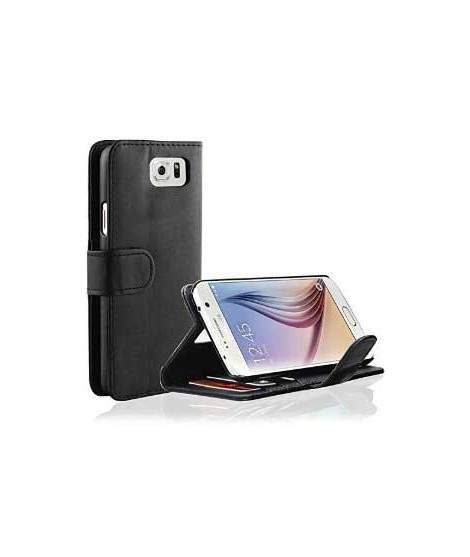 Etui cuir portefeuille noir pour SAMSUNG GALAXY S6 edge plus