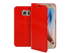Etui cuir portefeuille rouge pour SAMSUNG GALAXY S6 Edge Plus