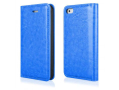 Etui portefeuille en cuir bleu pour Iphone 4 et 4s