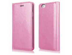 Etui portefeuille  en cuir rose pour Iphone 4 et 4s