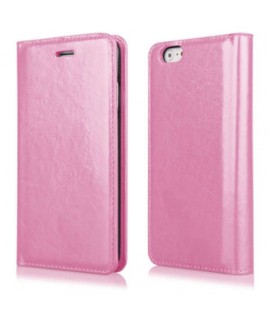 Etui portefeuille  en cuir rose pour Iphone 4 et 4s