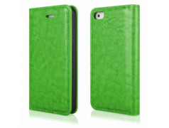 Etui portefeuille en cuir vert pour Iphone 4 et 4s