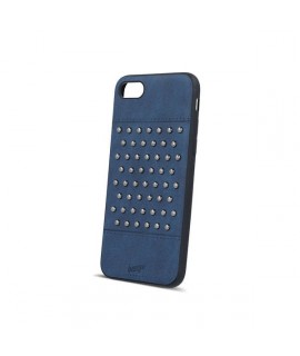 Coque cuir FASHION CLOU bleue marine pour iPhone 7 et iPhone 8