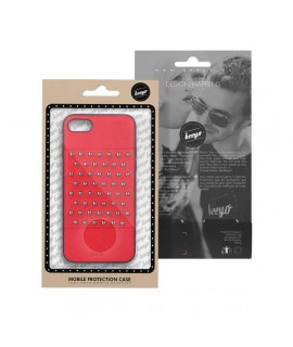 Coque cuir FASHION CLOU rouge pour iPhone 7 et iPhone 8