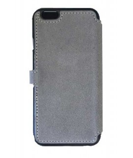 Etui portefeuille originale STARCLIPPERS en cuir gris pour iPhone 8