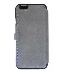 Etui portefeuille originale STARCLIPPERS en cuir gris pour iPhone 8+