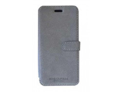 Etui portefeuille originale STARCLIPPERS en cuir gris pour iPhone 8+
