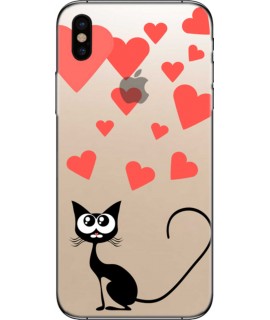 Coque silicone CAT LOVE pour iPhone X