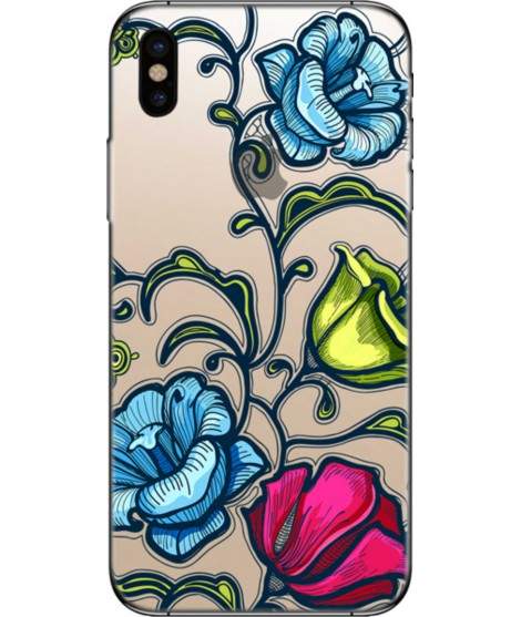 Coque silicone FLOWER 2  pour iPhone X
