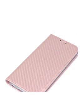 Etui portefeuille CARBONE ROSE Samsung Galaxy A8 2018