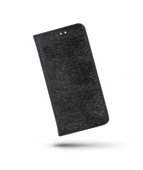 Etui portefeuille noir PAILETTES Samsung Galaxy S8