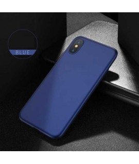 Coque SOFT TOUCH bleue iPhone XS