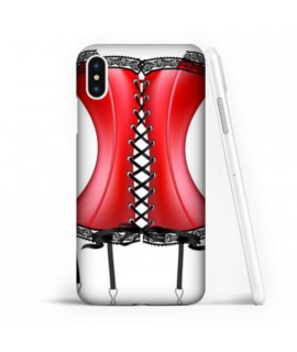 Coque souple CORSET ROUGE en gel iPhone X