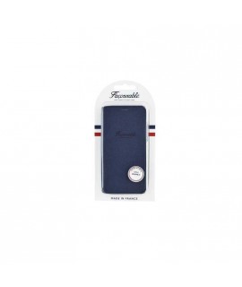 Etui folio FACONNABLE iPhone X/XS bleu marine French Riviera