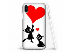 Coque souple LOVE CAT en gel iPhone X