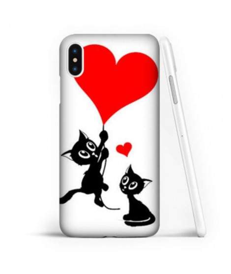 Coque souple LOVE CAT en gel iPhone X