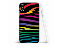 Coque souple ZEBRE ARC EN CIEL en gel iPhone X